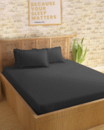 Sleeping Owls Colors210TC Soft 100% Cotton Stripe 1N Super King Bedsheet with 2N Pillow Covers