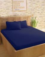 Sleeping Owls Colors210TC 100% Cotton Stripe 1N Super King Bedsheet with 2N Pillow Covers