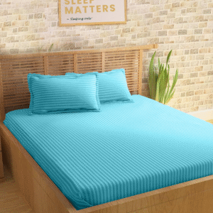 Sleeping Owls Colors210TC 100% Soft Cotton stripe 1 Super King Bedsheet with 2 Pillow Covers