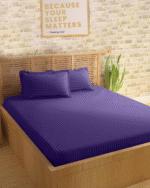 Sleeping Owls Colors210TC 100% Cotton Stripe 1N Super King Bedsheet with 2N Pillow Covers