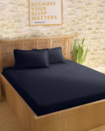 Sleeping Owls Colors210TC 100% Cotton Stripe 1N Super King Bedsheet with 2N Pillow Covers