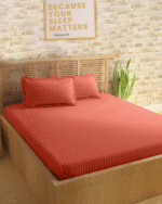 Sleeping Owls Colors210TC Soft 100% Cotton Stripe 1N Super King Bedsheet with 2N Pillow Covers