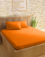 Sleeping Owls Colors210TC 100% Cotton Stripe 1N Super King Bedsheet with 2N Pillow Covers