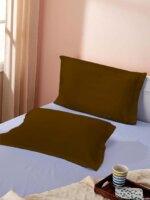 Sleeping Owls 100% Soft Cotton Solids 210TC Plain Set of 2 Pillow Covers