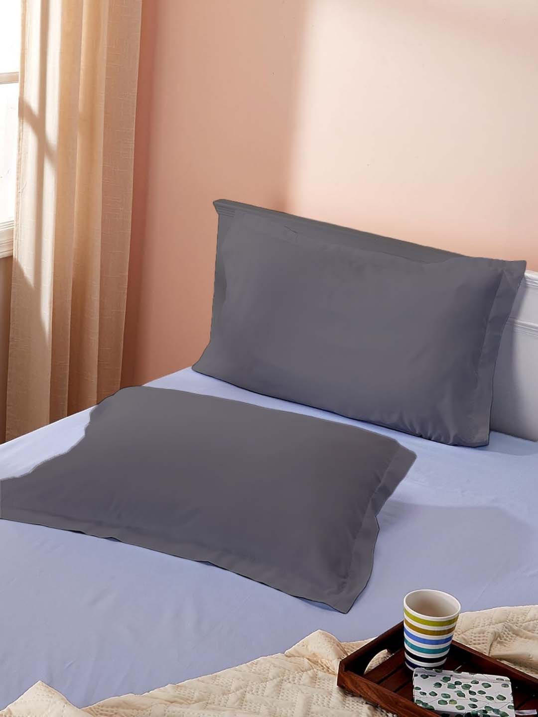 Sleeping Owls 100% Soft Cotton Solids 210TC Plain Set of 2 Pillow Covers Sleeping Owls 100% Soft Cotton Solids 210TC Plain Set of 2 Pillow Covers