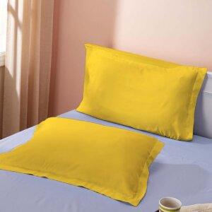 Sleeping Owls 100% Soft Cotton Solids 210TC Plain Set of 2 Pillow Covers