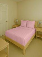 Sleeping Owls Color 300TC 100% Soft Cotton 1N Super King Bedsheet Set with 2CM Striped & 2 Pillow Covers