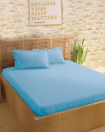 Sleeping Owls Colors210TC Soft 100% Cotton Stripe 1N Super King Bedsheet with 2N Pillow Covers