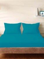 Sleeping Owls Solids 210TC 100% Cotton Plain Super King Bedsheet with 2 pillow Covers