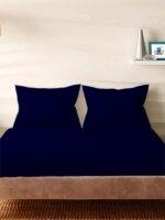 Sleeping Owls Solids 210TC 100% Cotton Plain Super King Bedsheet with 2 pillow Covers