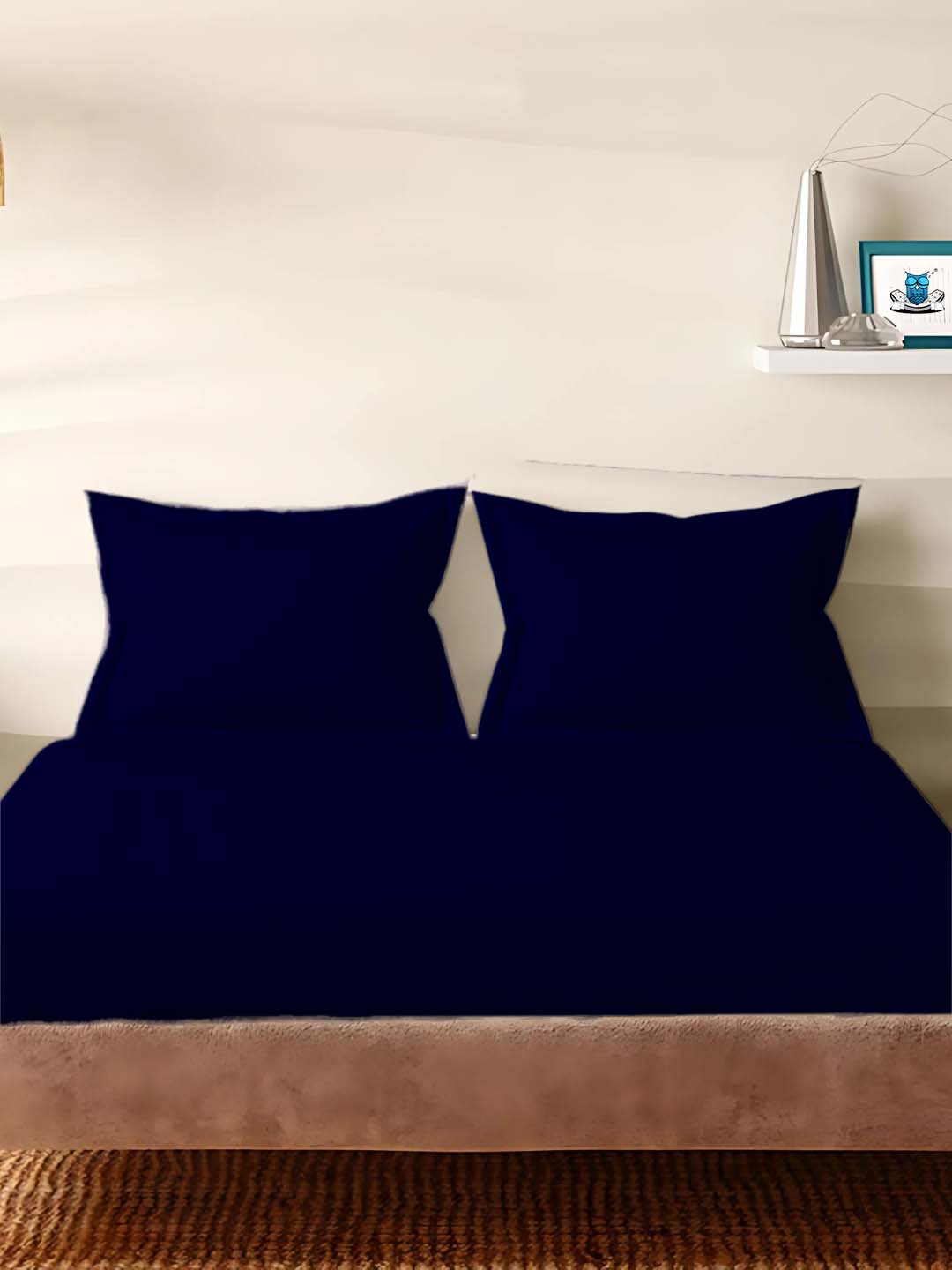 Sleeping Owls Solids 210TC 100% Cotton Plain Super King Bedsheet with 2 pillow Covers Sleeping Owls Solids 210TC 100% Cotton Plain Super King Bedsheet with 2 pillow Covers