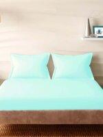 Sleeping Owls Solids 210TC 100% Cotton Plain Super King Bedsheet with 2 pillow Covers