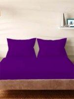 Sleeping Owls Solids 210TC 100% Cotton Plain Super King Bedsheet with 2 pillow Covers