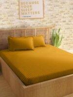 Sleeping Owls Colors210TC Soft 100% Cotton Stripe 1N Super King Bedsheet with 2N Pillow Covers