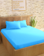 Sleeping Owls Colors210TC Soft 100% Cotton Stripe 1N Super King Bedsheet with 2N Pillow Covers