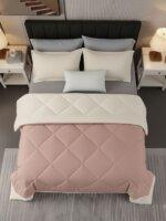 Sleeping Owls 100% Soft Cotton Microfiber Filling Reversible Solid Comforter