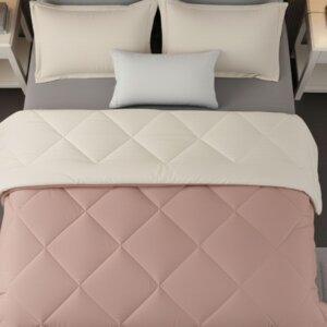 Sleeping Owls 100% Soft Cotton Microfiber Filling Reversible Solid Comforter