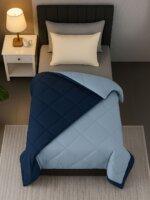 Sleeping Owls 100% Soft Cotton Microfiber Filling Reversible Solid Comforter