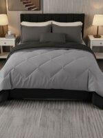 Sleeping Owls 100% Soft Cotton Microfiber Filling Reversible Solid Comforter