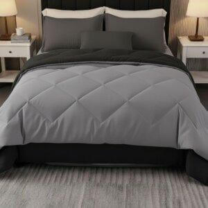 Sleeping Owls 100% Soft Cotton Microfiber Filling Reversible Solid Comforter