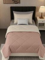 Sleeping Owls 100% Soft Cotton Microfiber Filling Reversible Solid Comforter