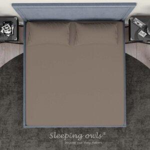 Sleeping Owls Solids Finest 300TC 100% Plain Cotton Super King Bedsheet with 2 pillow Covers