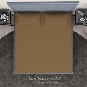 Sleeping Owls Solids Finest 300TC 100% Plain Cotton Super King Bedsheet with 2 pillow Covers