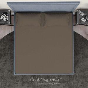 Sleeping Owls Solids Finest 300TC 100% Plain Cotton Super King Bedsheet with 2 pillow Covers