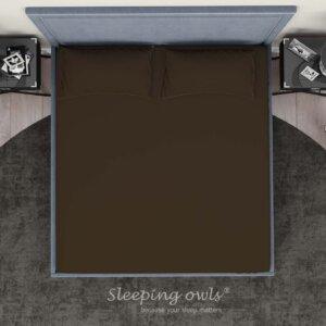 Sleeping Owls Solids Finest 300TC 100% Plain Cotton Super King Bedsheet with 2 pillow Covers