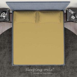 Sleeping Owls Solids Finest 300TC 100% Plain Cotton Super King Bedsheet with 2 pillow Covers