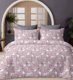 Sleeping Owls Satiny Twill Weave 210TC 100% Soft Cotton Printed 1 Super King Bedsheet with 2 Pillow Covers