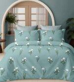 Sleeping Owls Satiny Twill Weave 188TC 100% Soft Cotton Printed 1 Super King Bedsheet with 2 Pillow Covers