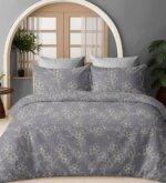 Sleeping Owls Satiny Twill Weave 188TC 100% Soft Cotton Printed 1 Super King Bedsheet with 2 Pillow Covers