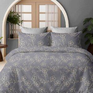 Sleeping Owls Satiny Twill Weave 188TC 100% Soft Cotton Printed 1 Super King Bedsheet with 2 Pillow Covers