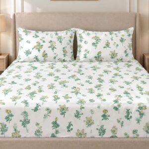 Sleeping Owls Perkale 210TC 100% Soft Cotton Printed 1 Super King Bedsheet with 2 Pillow Covers