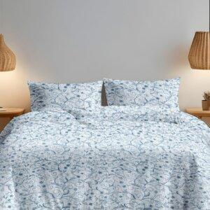 Sleeping Owls Allure 144TC 100% Soft Cotton Printed 1 Double Bedsheet with 2 Pillow Covers