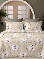 Sleeping Owls Satiny Twill Weave 188TC 100% Soft Cotton Printed 1 Super King Bedsheet with 2 Pillow Covers