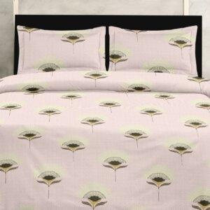 Sleeping Owls Satiny Twill Weave 210TC 100% Soft Cotton Printed 1 Super King Bedsheet with 2 Pillow Covers