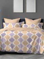 Sleeping Owls Perkale Twill Weave 210TC 100% Soft Cotton Printed 1 Super King Bedsheet with 2 Pillow Covers