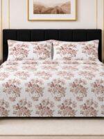 Sleeping Owls Perkale 210TC 100% Soft Cotton Printed 1 Super King Bedsheet with 2 Pillow Covers