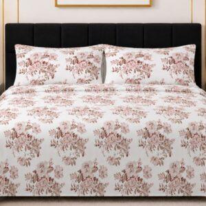 Sleeping Owls Perkale 210TC 100% Soft Cotton Printed 1 Super King Bedsheet with 2 Pillow Covers
