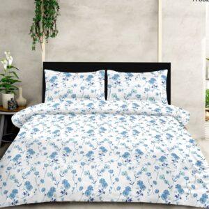 Sleeping Owls Perkale 210TC 100% Soft Cotton Printed 1 Super King Bedsheet with 2 Pillow Covers