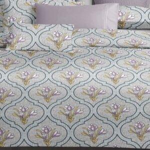 Sleeping Owls Allure 144TC 100% Soft Cotton Printed 1 Double Bedsheet with 2 Pillow Covers