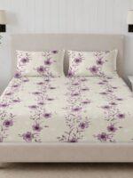 Sleeping Owls Perkale 210TC 100% Soft Cotton Printed 1 Super King Bedsheet with 2 Pillow Covers