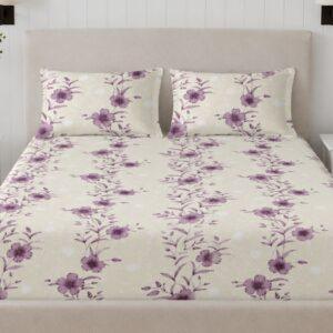 Sleeping Owls Perkale 210TC 100% Soft Cotton Printed 1 Super King Bedsheet with 2 Pillow Covers
