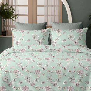 Sleeping Owls Satiny Twill Weave 188TC 100% Soft Cotton Printed 1 Super King Bedsheet with 2 Pillow Covers