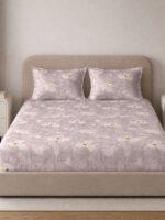 Sleeping Owls 100% Soft Cotton Allure Emperor 210TC Super King Bedsheet With 2 Pillow Covers