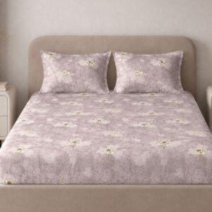 Sleeping Owls 100% Soft Cotton Allure Emperor 210TC Super King Bedsheet With 2 Pillow Covers