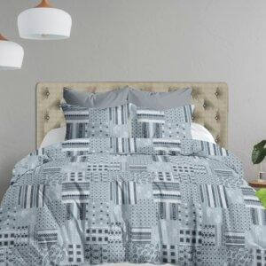 Sleeping Owls Satiny Twill Weave 210TC 100% Soft Cotton Printed 1 Super King Bedsheet with 2 Pillow Covers