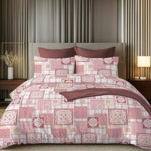 Sleeping Owls 100% Soft Cotton Allure Emperor 188TC Super King Bedsheet With 2 Pillow Covers